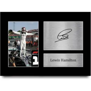ALAYRA Lewis Hamilton Gift Signed A4 Printed Autograph Mercedes F1 Gifts Print Photo Picture Display ((Unframed) Lewis Hamilton Celebration) 01