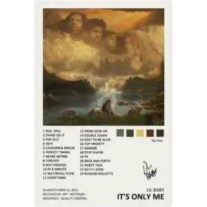ALAYRA Lil Baby It's Only Me Music Album Cover Signed Limited Poster Canvas Poster Wall Art Decor Print Picture Paintings for Living Room Bedroom Decoration Unframe16x24inch(40x60cm) 01