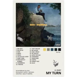 ALAYRA Lil Baby My Turn Music Album Cover Signed Limited Poster Canvas Poster Bedroom Decor Sports Landscape Office Room Decor Gift Unframe12x18inch(30x45cm) 01