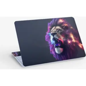 ALAYRA Lion Roar Colorful Digital Art Animal, Laptop Skin Sticker Decal, 13.3 14 15 15.4 15.6 Inch Laptop Universal Vinyl Skin Sticker Cover, Dustproof, Waterproof, Decal Protector With Free 2 Wrist P