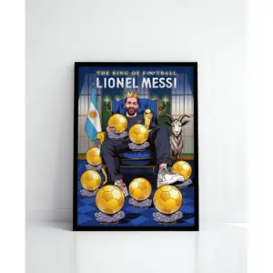ALAYRA Lionel Messi 8 Ballon D'or Framed Poster For Gifting/For Room Decor/For Football Fans (A3, BLACK) 01