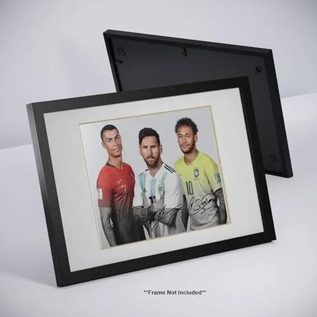 ALAYRA Lionel Messi Cristiano Ronaldo Neymar Jr Signed Photo Autograph Print Wall Art Home Decor 01 - Image 3