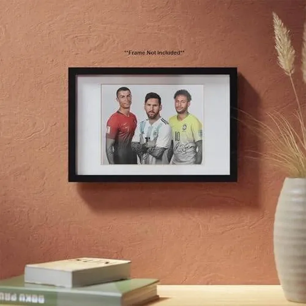 ALAYRA Lionel Messi Cristiano Ronaldo Neymar Jr Signed Photo Autograph Print Wall Art Home Decor 01 - Image 4