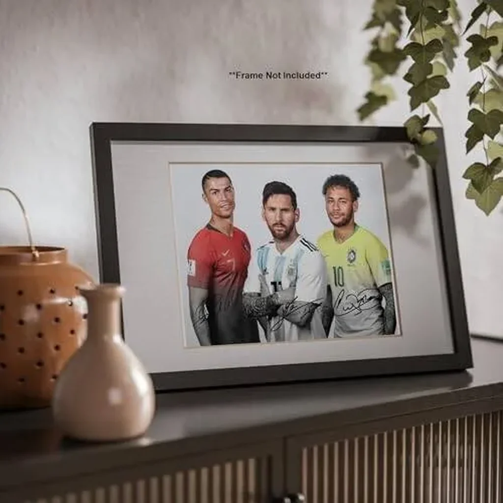 ALAYRA Lionel Messi Cristiano Ronaldo Neymar Jr Signed Photo Autograph Print Wall Art Home Decor 01 - Image 5