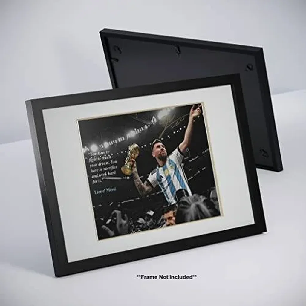 ALAYRA Lionel Messi Motivational Quote Mindset for Success Fight to Reach your Dream World Cup Soccer Superstar Photo Autograph Print Poster Wall Art Home Decor 01 - Image 2