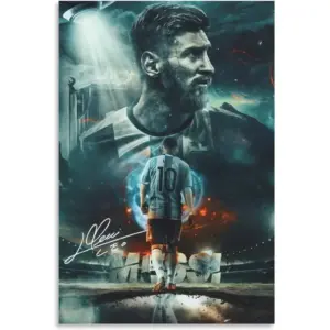 ALAYRA Lionel Messi Poster 1 Canvas Poster Unframed 12x18 inches (30x45 cm) 01