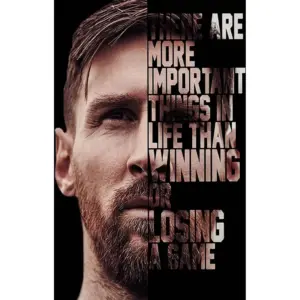 ALAYRA Lionel Messi Poster, Soccer Superstar Football Sports Canvas Art, Motivational Quote, Office Wall Decor, 16x24 inches - Unframed 01