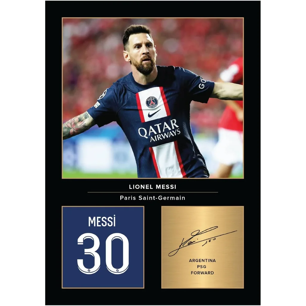 ALAYRA Lionel Messi Signed A4 Printed Photo Picture Display Gift For PSG Fans Digitally Reproduced Signature Unframed 01
