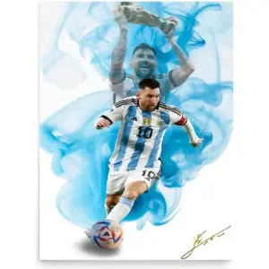 ALAYRA Lionel Messi Soccer Canvas Print Wall Art Home Decor Poster Unframed 16x24inch(40x60cm) 01