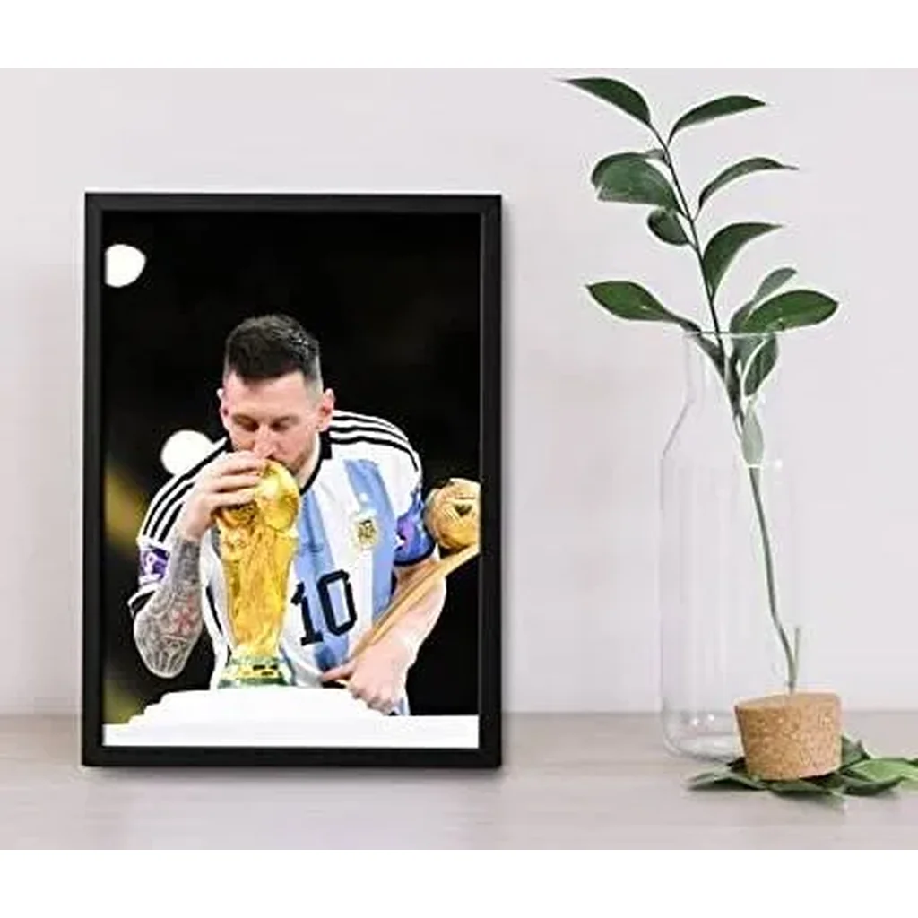 ALAYRA Lionel Messi World Cup 2022 Winner Framed Poster (8x12 Inches) for Gifting/for Room Decor/for Football Fans (Black) 01 - Image 2