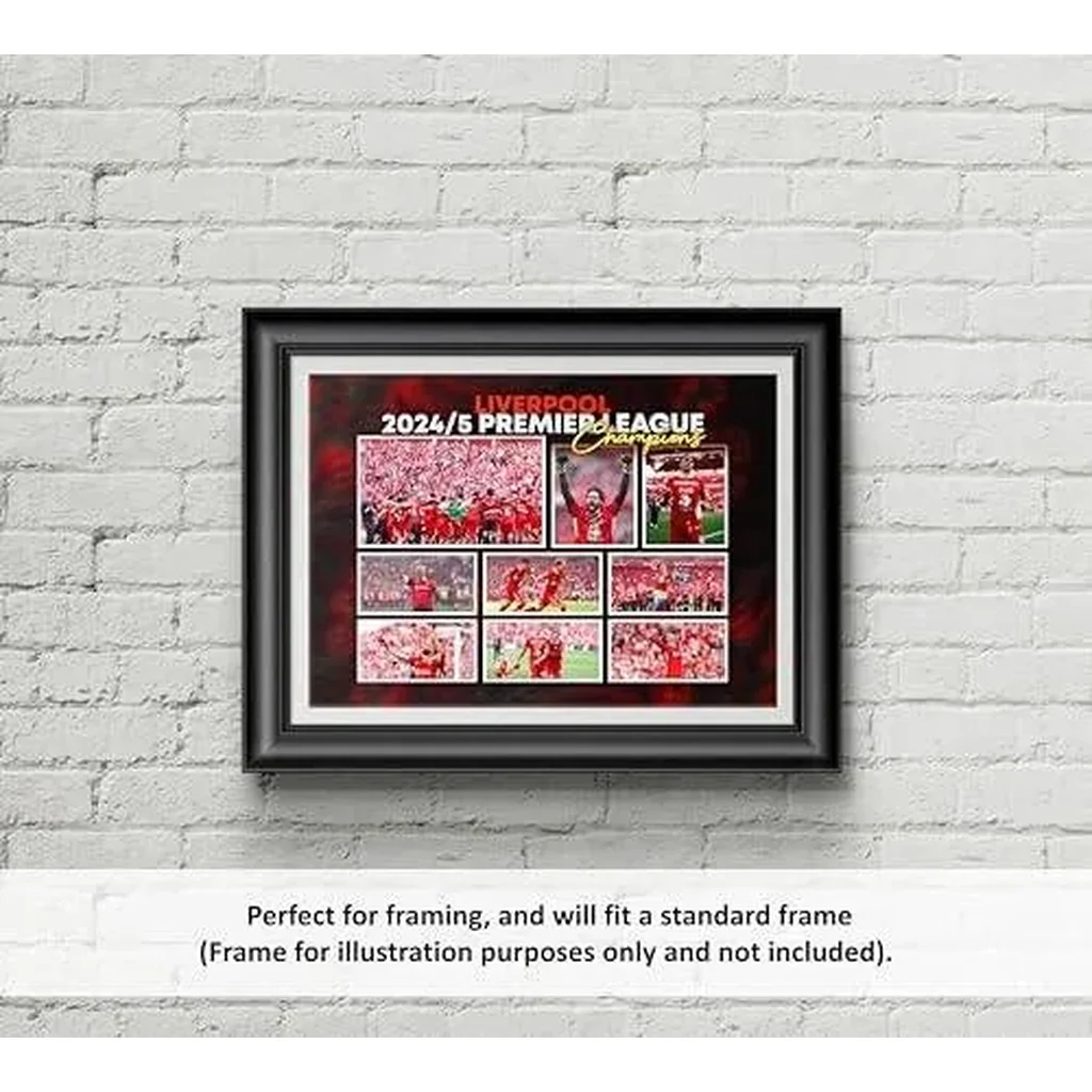 ALAYRA Liverpool 2024/5 League Football Champions Team Multi Signed A4 Montage Autograph Photo Print With Pre Printed Signatures That Would Make A Superb Gift For Any Fan. 01 - Image 2