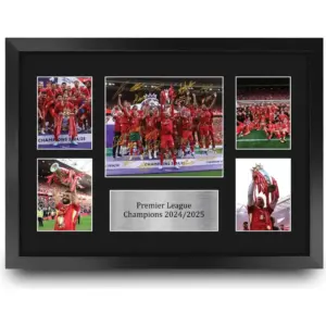 ALAYRA Liverpool 2025 Champions Gift Premier League Season 24-25 Winners Printed Memorabilia Signed Autograph Photograph Display for Football Fans and Supporters - A3 Framed 01