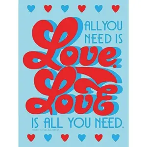 ALAYRA Lyrics by Lennon & McCartney All You Need is Love Retro Canvas, Multicolour, 60 x 80 cm 01