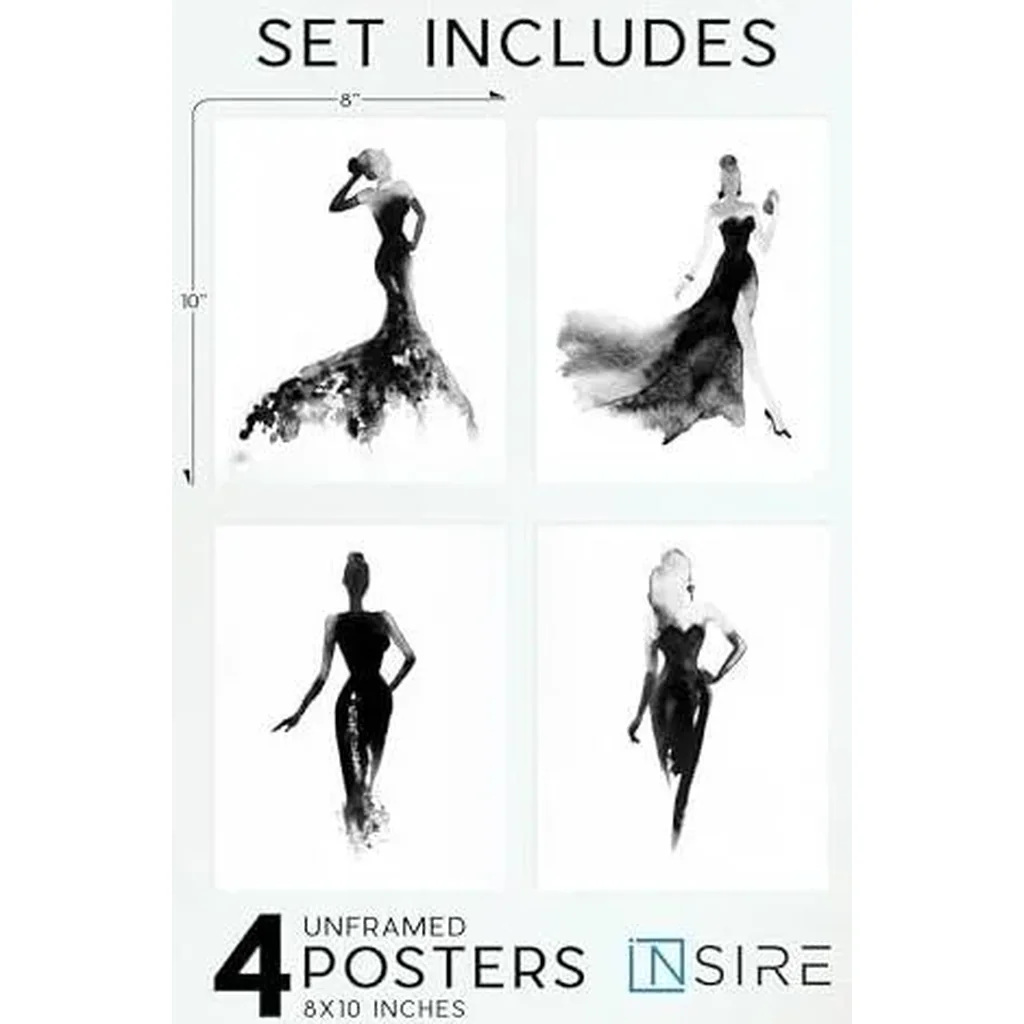 ALAYRA Makeup Wall Decor - Women Wall Art, Woman Wall Art, Women Art, Vanity Wall Decor, Makeup Room Decor, Girls Wall Art, Women Wall Decor, Black And White Bathroom Art - Set of 4 (8x10) Unframed 01 - Image 2