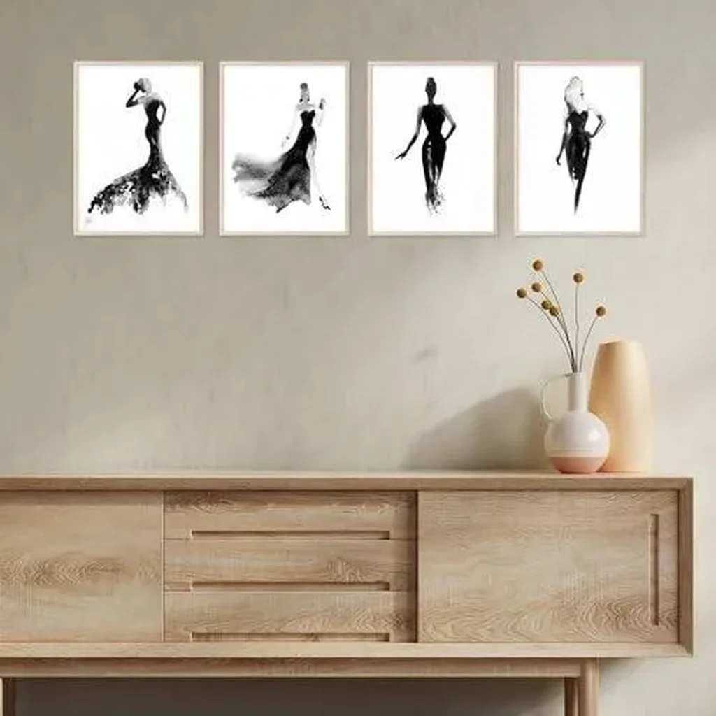 ALAYRA Makeup Wall Decor - Women Wall Art, Woman Wall Art, Women Art, Vanity Wall Decor, Makeup Room Decor, Girls Wall Art, Women Wall Decor, Black And White Bathroom Art - Set of 4 (8x10) Unframed 01 - Image 3