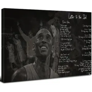 ALAYRA Mamba Mentality Poster Inspirational Quotes Canvas Wall Art for Boys Room Black and White Basketball Sports Decor Kobe Fans Memorabilia Picture Artwork for Bedroom Office Home Decoration 12x16"