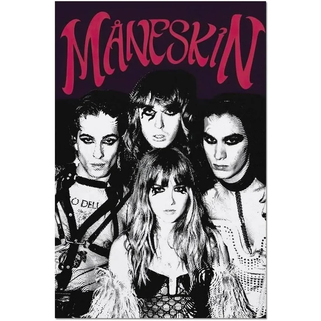 ALAYRA Maneskin Poster Rock Band Poster Music Album Cover Poster Canvas Wall Art Picture Print Modern Family Bedroom Decor Posters Unframed 12x18inch 01