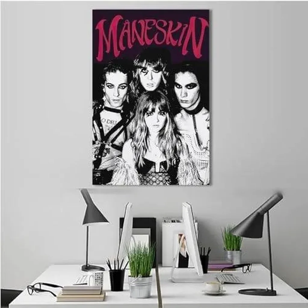 ALAYRA Maneskin Poster Rock Band Poster Music Album Cover Poster Canvas Wall Art Picture Print Modern Family Bedroom Decor Posters Unframed 12x18inch 01 - Image 2