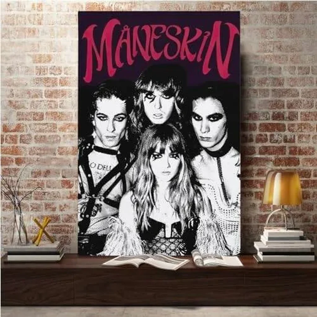 ALAYRA Maneskin Poster Rock Band Poster Music Album Cover Poster Canvas Wall Art Picture Print Modern Family Bedroom Decor Posters Unframed 12x18inch 01 - Image 3
