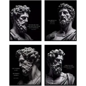 ALAYRA Marcus Aurelius Poster - Marcus Aurelius Quotes, Stoic Wall Art, Stoicism Gifts, Philosophy Poster, Stoic Art, Stoicism Wall Decor, Philosophy Quotes - Unframed Set of 4 (8x10) 01
