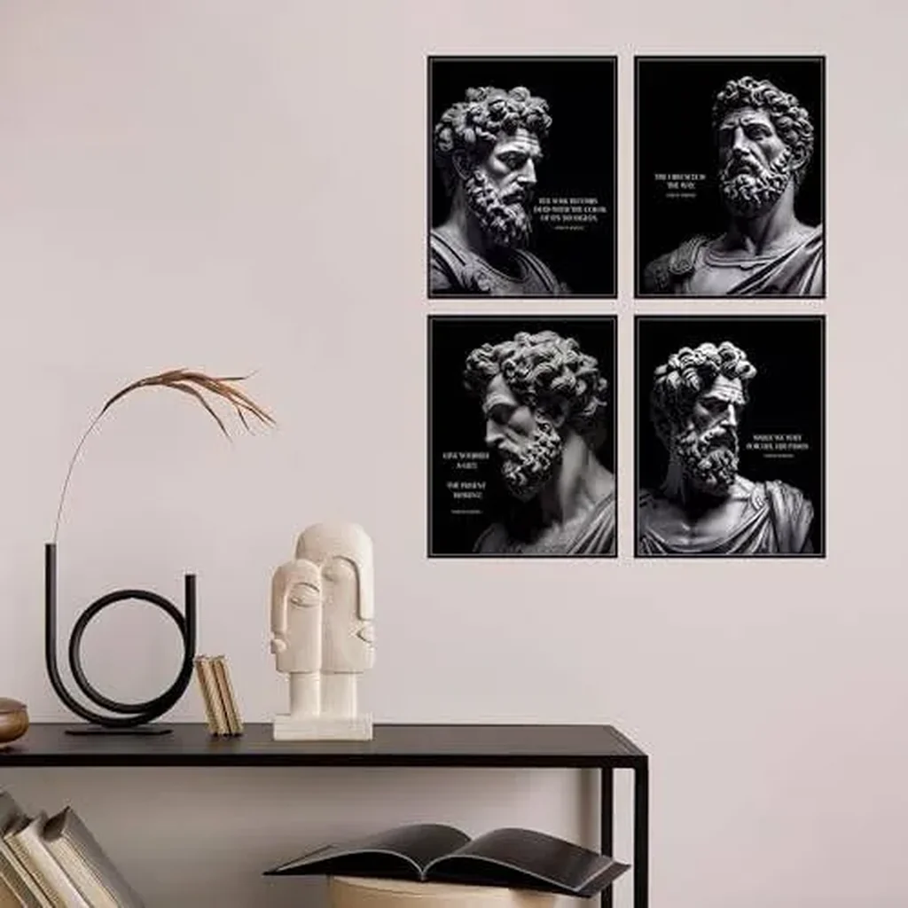 ALAYRA Marcus Aurelius Poster - Marcus Aurelius Quotes, Stoic Wall Art, Stoicism Gifts, Philosophy Poster, Stoic Art, Stoicism Wall Decor, Philosophy Quotes - Unframed Set of 4 (8x10) 01 - Image 3