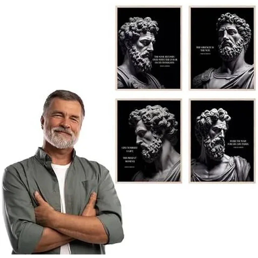 ALAYRA Marcus Aurelius Poster - Marcus Aurelius Quotes, Stoic Wall Art, Stoicism Gifts, Philosophy Poster, Stoic Art, Stoicism Wall Decor, Philosophy Quotes - Unframed Set of 4 (8x10) 01 - Image 4