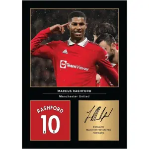 ALAYRA Marcus Rashford Signed A4 Printed Photo Picture Display Gift For United Fans Digitally Reproduced Signature Unframed 01