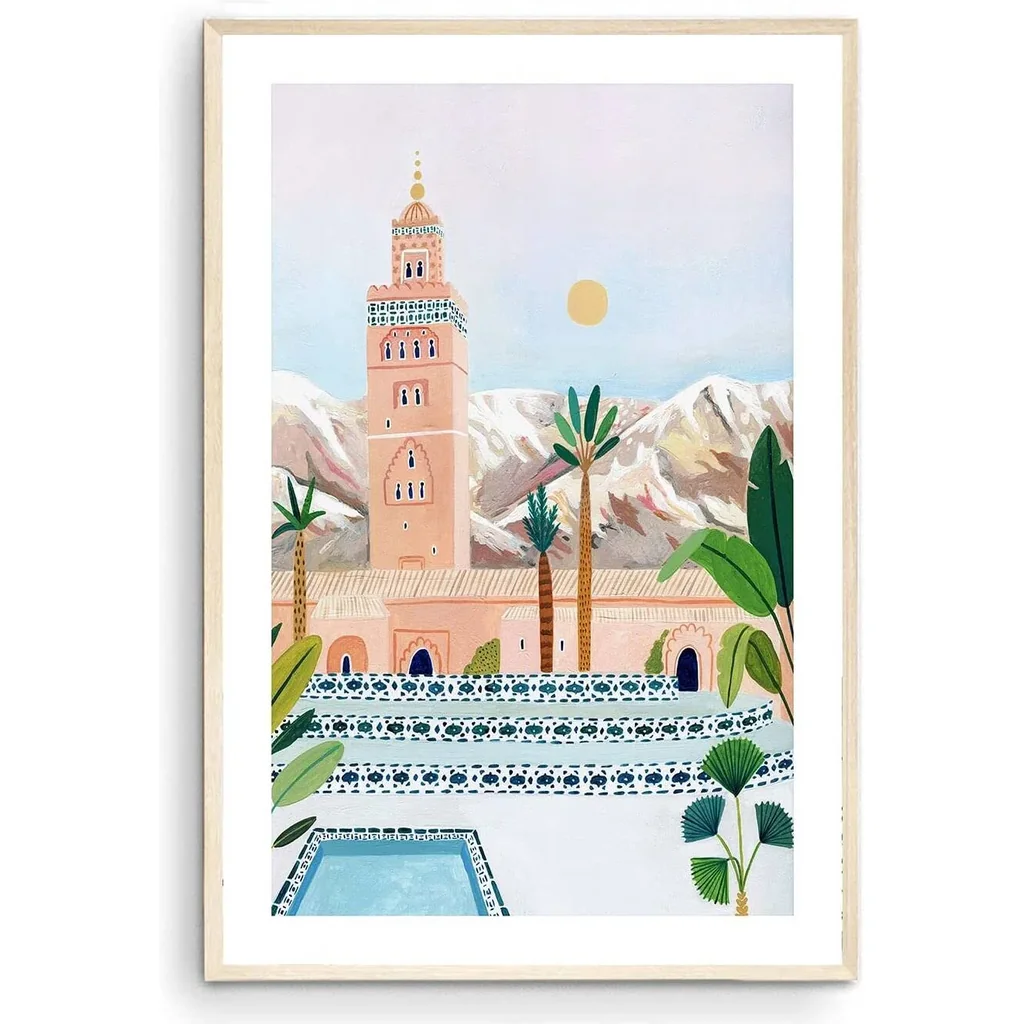 ALAYRA Marrakech Art Print, Morocco Art Print, Marrakech Poster, Travel Print, Travel Poster, Moroccan Decor, Housewarming Gift (Unframed) (12x18) 01