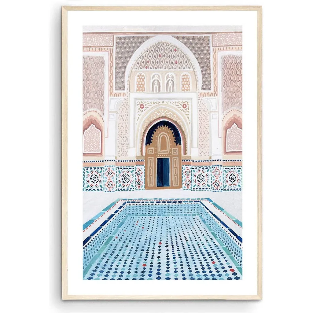 ALAYRA Marrakech Art Print, Morocco Art Print, Medersa Ben Youssef, Travel Print, Travel Poster, Moroccan Decor, Housewarming Gift (Unframed) (11x14) 01