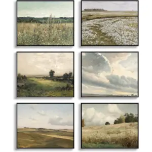 ALAYRA Master Painter Classical Canvas Wall Art for Living Room Bedroom Decor, Vintage Outskirts Painting Prints Farmhouse Decor, Bathroom Decor Wall Art (11"x14" UNFRAMED, Style A) 01
