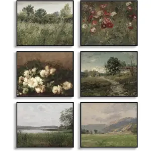 ALAYRA Master Painter Classical Canvas Wall Art for Living Room Bedroom Decor, Vintage Outskirts Painting Prints Farmhouse Decor, Bathroom Decor Wall Art (11"x14" UNFRAMED, Style B) 01