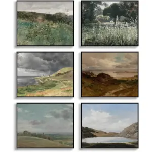 ALAYRA Master Painter Classical Canvas Wall Art for Living Room Bedroom Decor, Vintage Outskirts Painting Prints Farmhouse Decor, Bathroom Decor Wall Art (11"x14" UNFRAMED, Style D) 01