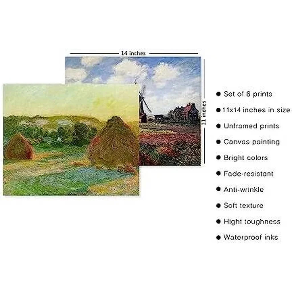 ALAYRA Master Painter Wall Art Decor Classical Canvas Prints Wall Art Exhibition Poster Famous Artist Decor Room Aesthetic Gallery Wall Decor (H Style, 11"x14" UNFRAMED) 01 - Image 4
