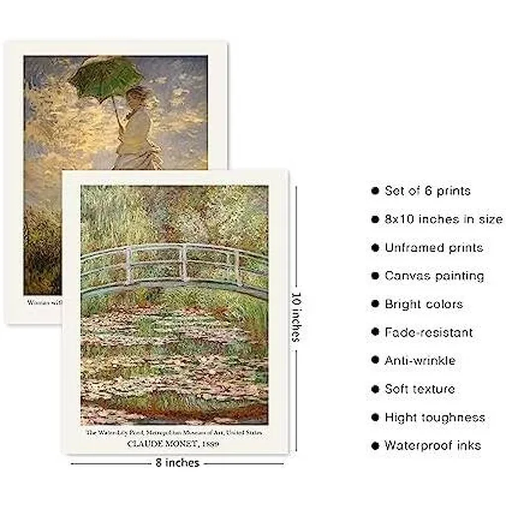 ALAYRA Master Painter Wall Art Decor Classical Canvas Prints Wall Art Exhibition Posters Famous Artist Room Aesthetic Gallery Wall Decor (f Style, 8"x10" UNFRAMED) 01 - Image 5