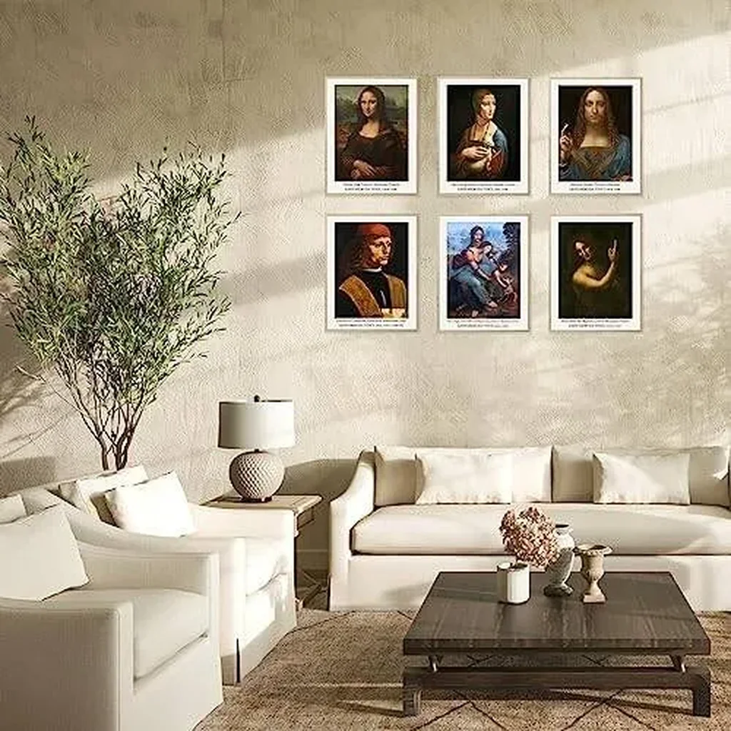 ALAYRA Master Painter Wall Art Decor Leonardo da Vinci Classical Canvas Prints Wall Art Exhibition Famous Artist Decor Room Aesthetic Gallery Wall Decor (C Style, 11"x14" UNFRAMED) 01 - Image 2