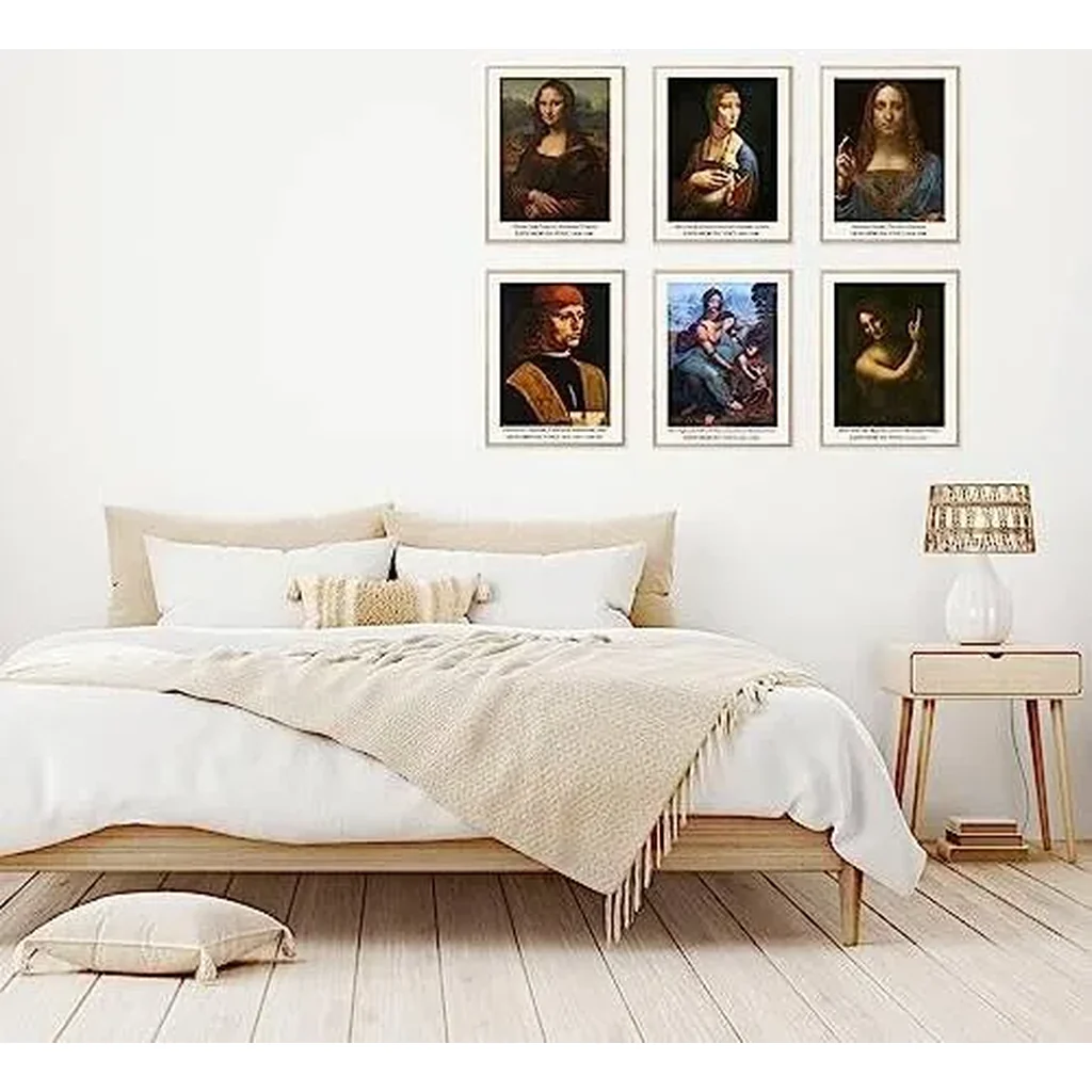 ALAYRA Master Painter Wall Art Decor Leonardo da Vinci Classical Canvas Prints Wall Art Exhibition Famous Artist Decor Room Aesthetic Gallery Wall Decor (C Style, 11"x14" UNFRAMED) 01 - Image 3