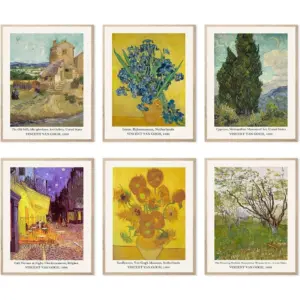 ALAYRA Master Painter Wall Art Decor Vincent van Gogh Classical Canvas Prints Wall Art Exhibition Famous Artist Decor Room Aesthetic Gallery Wall Decor (C Style, 11"x14" UNFRAMED) 01