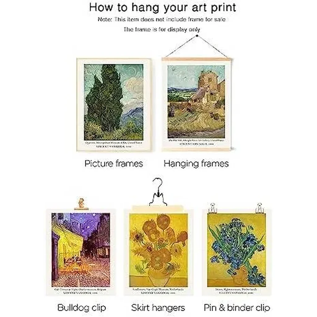 ALAYRA Master Painter Wall Art Decor Vincent van Gogh Classical Canvas Prints Wall Art Exhibition Famous Artist Decor Room Aesthetic Gallery Wall Decor (C Style, 11"x14" UNFRAMED) 01 - Image 6