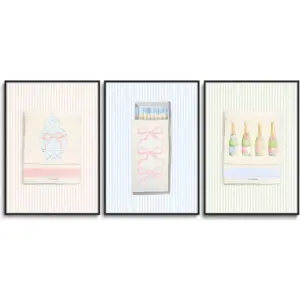 ALAYRA Matchbox Wall Art Set of 3 (Preppy, 12"x16" Poster) 01