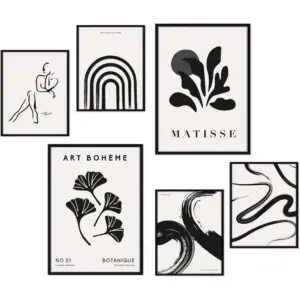 ALAYRA Matisse Posters for Room Aesthetic, Minimalist Abstract Wall Poster, Matisse Wall Art Prints Exhibition Posters, Retro Room Decor Aesthetic Wall Decor for Bedroom Living Room Unframed 01