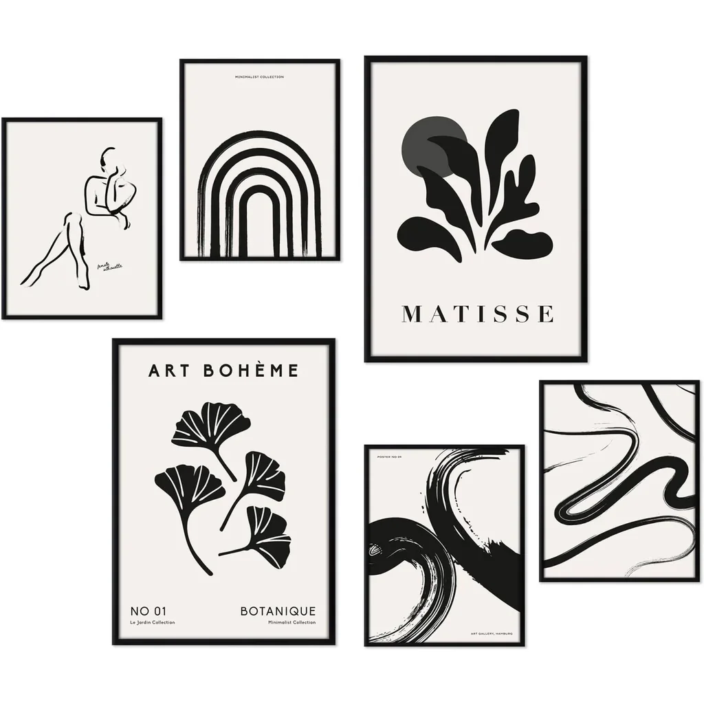 ALAYRA Matisse Posters for Room Aesthetic, Minimalist Abstract Wall Poster, Matisse Wall Art Prints Exhibition Posters, Retro Room Decor Aesthetic Wall Decor for Bedroom Living Room Unframed 01