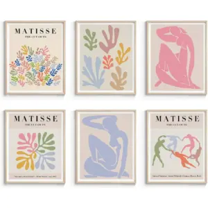 ALAYRA Matisse Wall Art Exhibition Poster & Prints, Henri Matisse Posters for Room Aesthetic, Abstract Art Prints UNFRAMED, 8x10in, Set of 6 01
