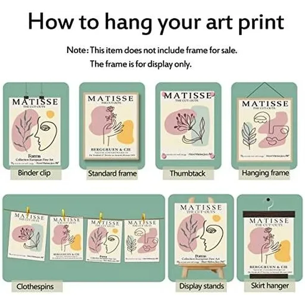 ALAYRA Matisse wall art Print Set of 6 Abstract Posters Home Decor Canvas Wall Art Decor Minimalist Aesthetic Pictures for Office Living Room Bedroom Decoration (8"x10" UNFRAMED) 01 - Image 2