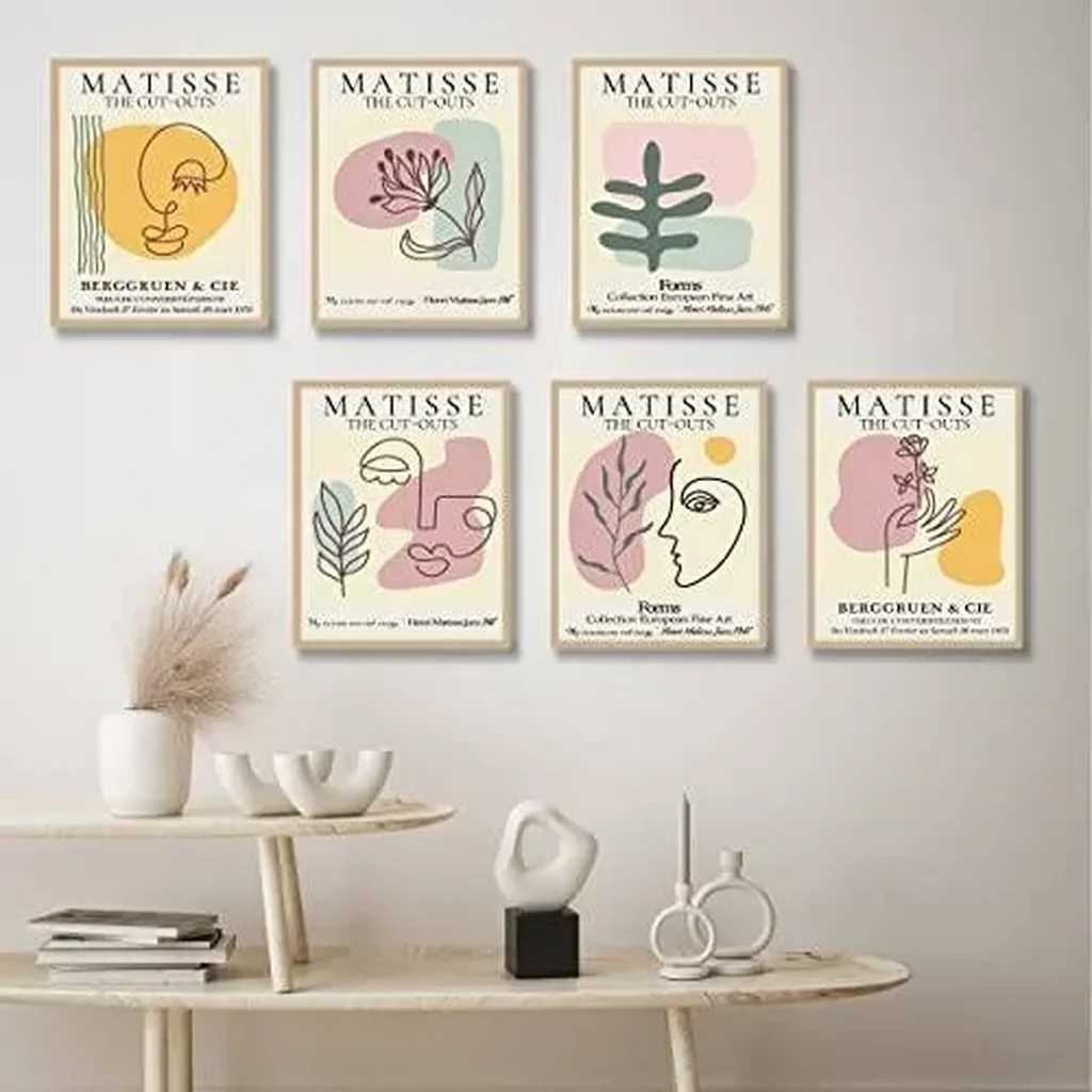 ALAYRA Matisse wall art Print Set of 6 Abstract Posters Home Decor Canvas Wall Art Decor Minimalist Aesthetic Pictures for Office Living Room Bedroom Decoration (8"x10" UNFRAMED) 01 - Image 3
