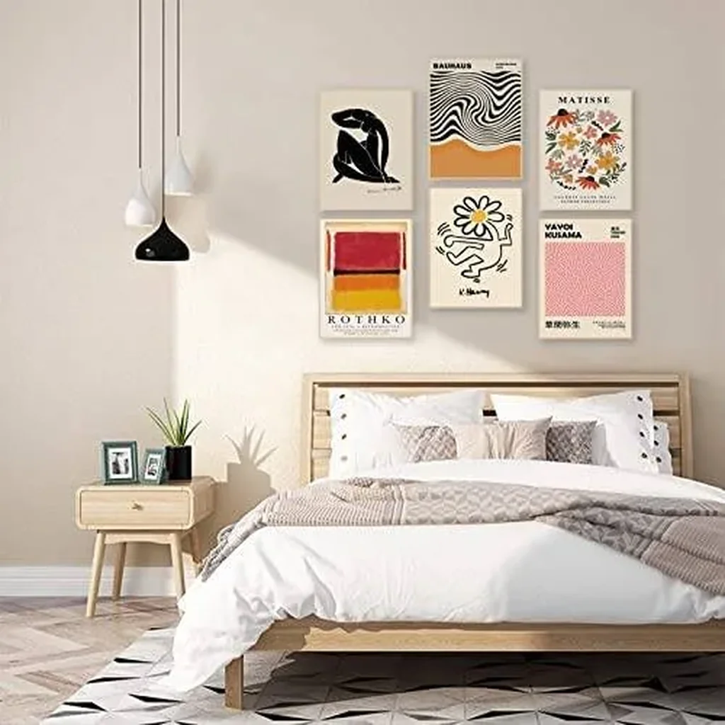 ALAYRA Matisse Wall Art Prints Set of 6, Abstract Matisse Wall Art Exhibition Posters Black Beige Yellow Women Body Line Art Flower Market Art Prints, Living Room Wall Decor(8x10inch, Unframed 01 - Image 3