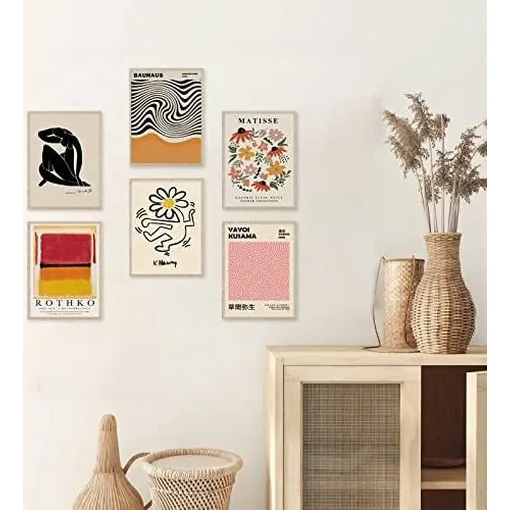 ALAYRA Matisse Wall Art Prints Set of 6, Abstract Matisse Wall Art Exhibition Posters Black Beige Yellow Women Body Line Art Flower Market Art Prints, Living Room Wall Decor(8x10inch, Unframed 01 - Image 6