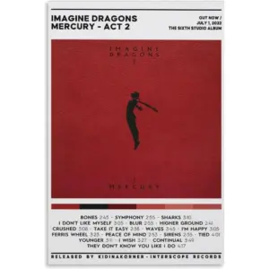 ALAYRA Mercury Act 2 Imagine Dragons Canvas Poster Bedroom Decoration Landscape Office Valentine's Birthday Gift Unframe-style-212x18inch(30x45cm) 01