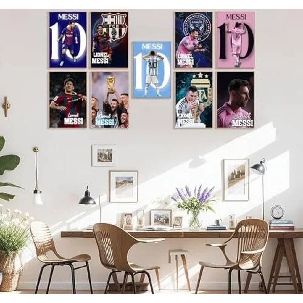 ALAYRA Messi Poster Wall Art Football Superstar Posters For Walls Sports Prints For Boys Bedroom Home Decor Office Decor(Unframe 12x18inch 9PCS) 01 - Image 5
