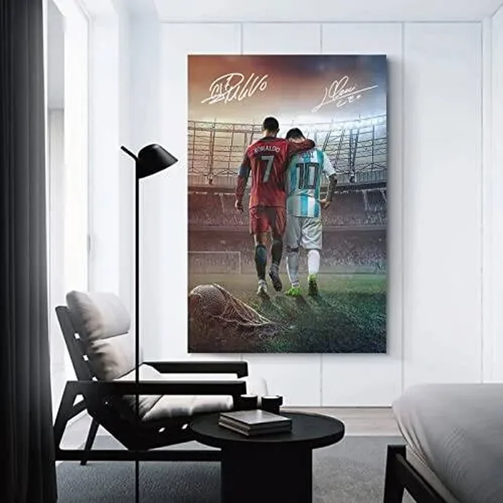 ALAYRA Messi Ronaldo Poster 1 Canvas Poster Unframed 12x18 inches (30x45 cm) 01 - Image 2