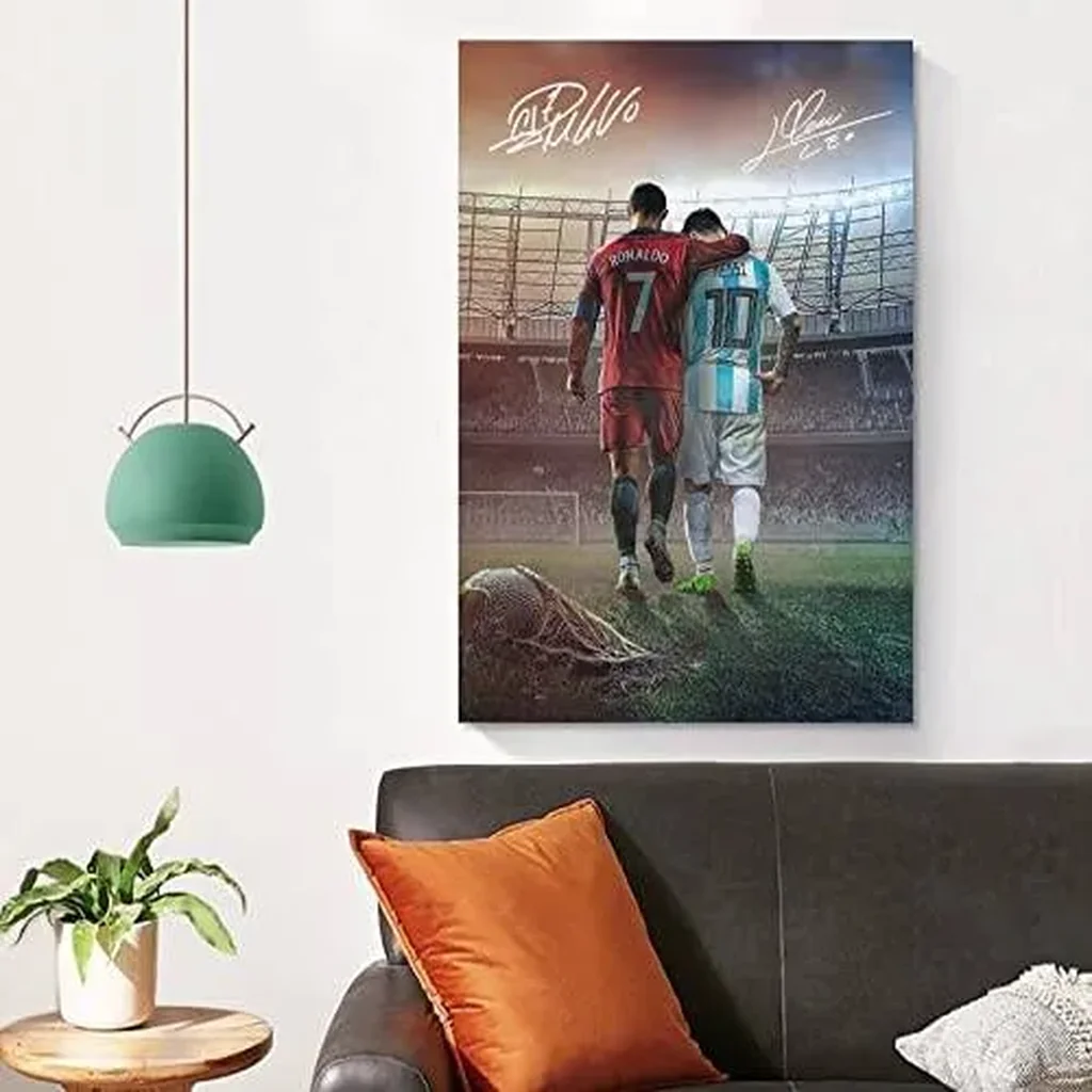 ALAYRA Messi Ronaldo Poster 1 Canvas Poster Unframed 12x18 inches (30x45 cm) 01 - Image 3